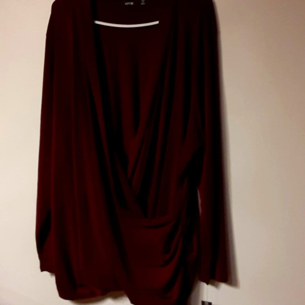 Apt 9. NWT Maroon/Purple Henna  Drape Neck Blouse